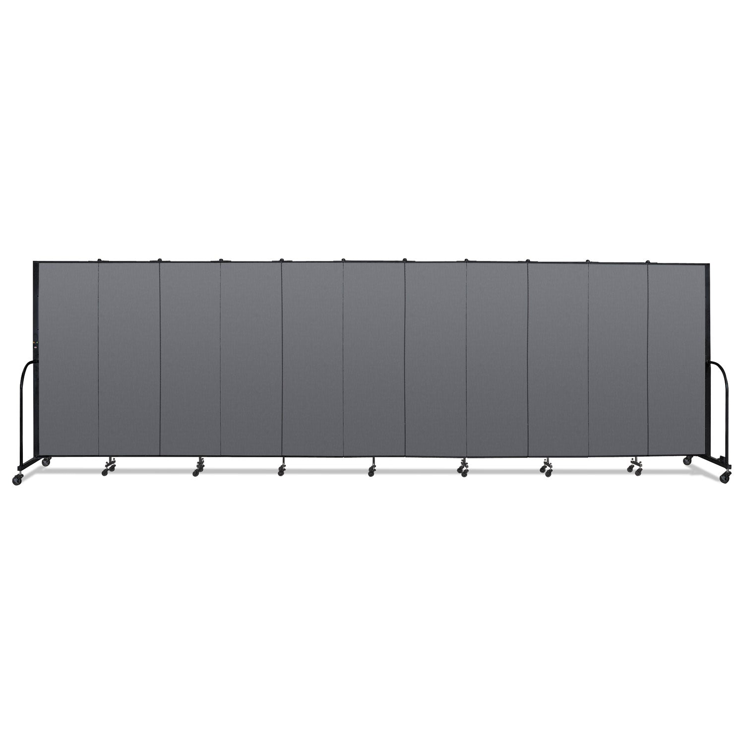 Screenflex Portable Room Dividers - 72" Height x 20.4 ft Length - Black Metal Frame - Polyester - Stone - 1 Each