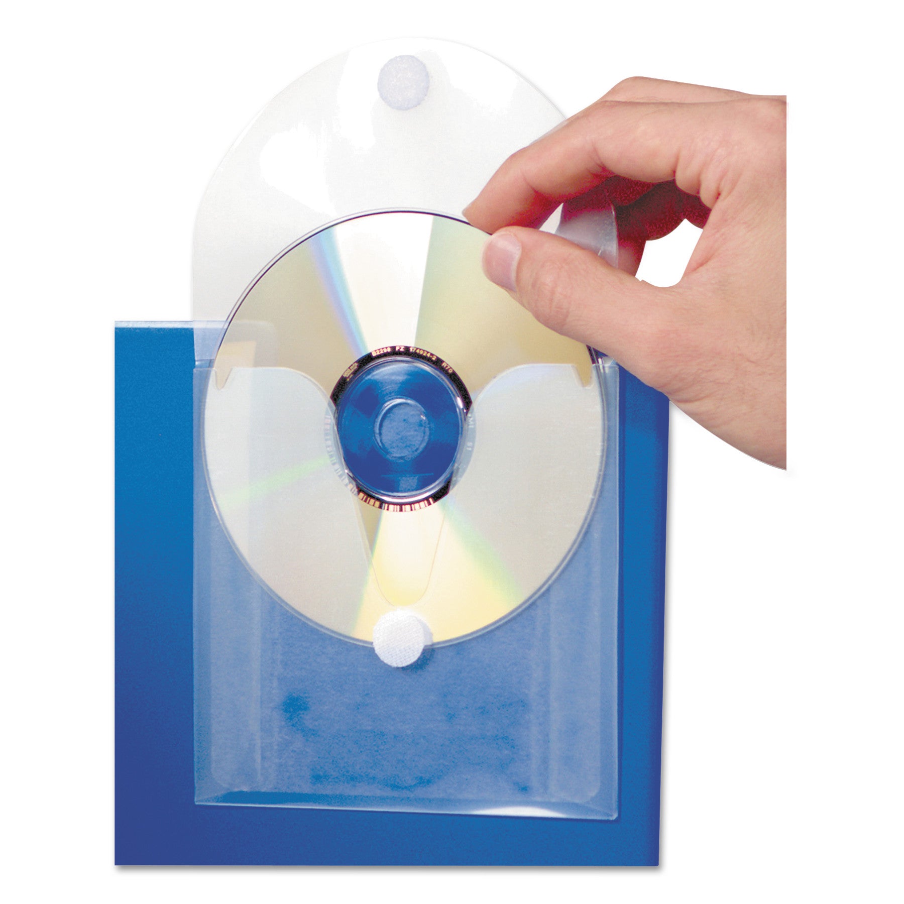 CD Pocket, 1 Disc Capacity, Clear/White, 5/Pack - 