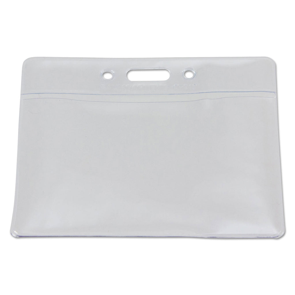 SICURIX Badge Holder, Horizontal, 2.13 x 3.38, Clear, 12/Pack - 