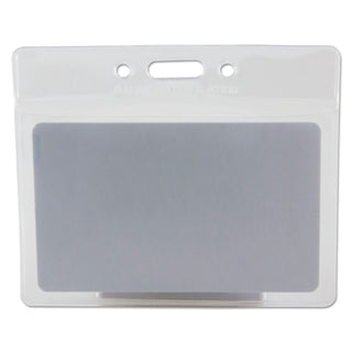 SICURIX Badge Holder, Horizontal, 2.13 x 3.38, Clear, 12/Pack - 