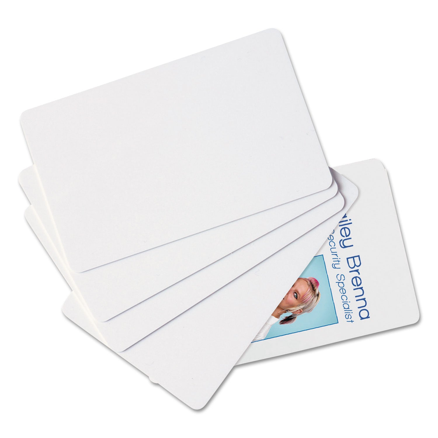 SICURIX Blank ID Card, 2 1/8 x 3 3/8, White, 100/Pack - 