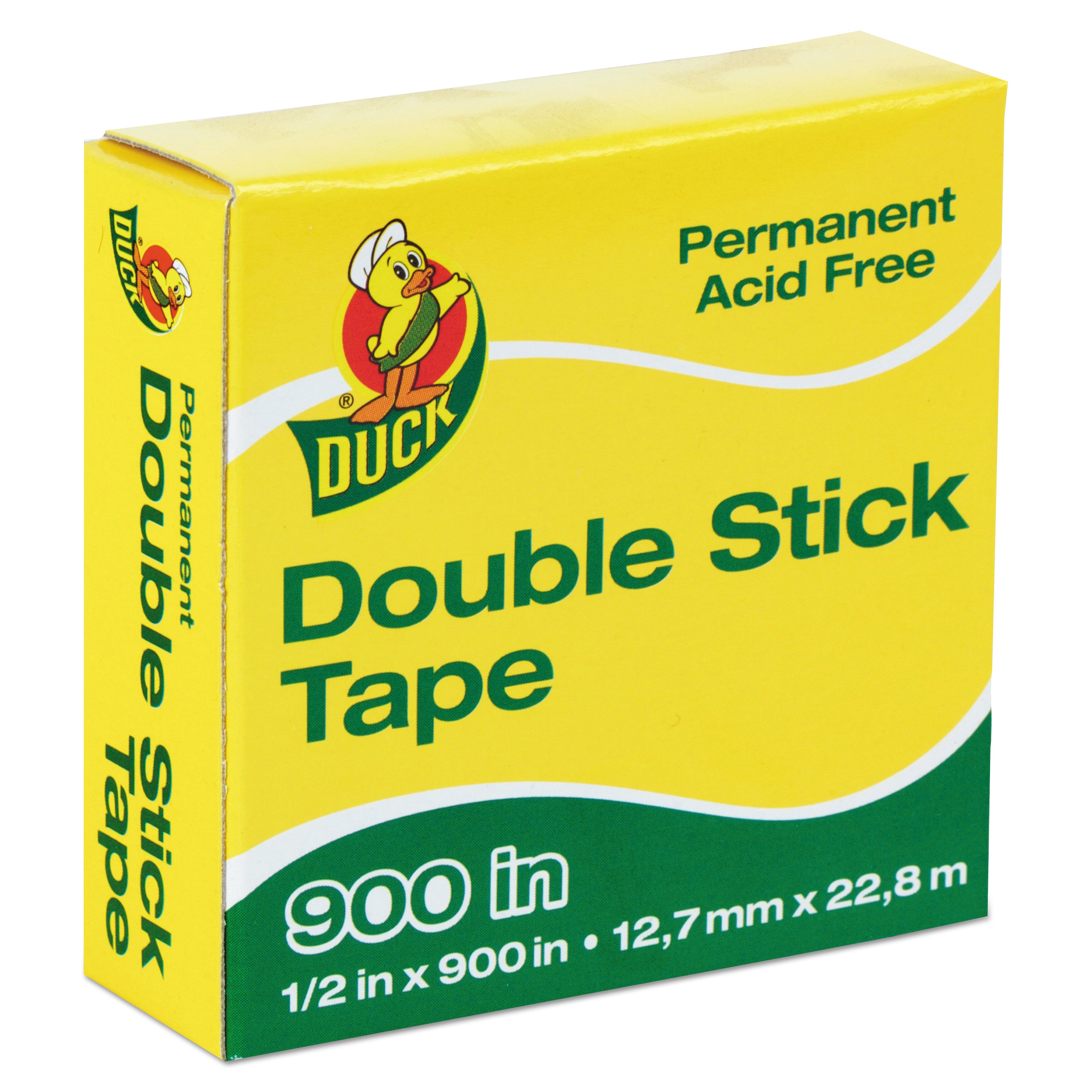 Permanent Double-Stick Tape, 1" Core, 0.5" x 75 ft, Clear - 