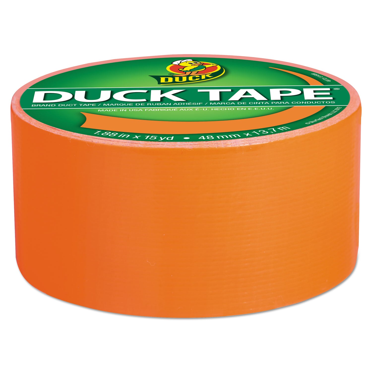 Colored Duct Tape, 3" Core, 1.88" x 15 yds, Neon Orange - 