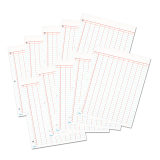 Data Pad with Numbered Column Headings, Data/Lab-Record Format, Wide/Legal Rule, 10 Columns, 8.5 x 11, White, 50 Sheets - 