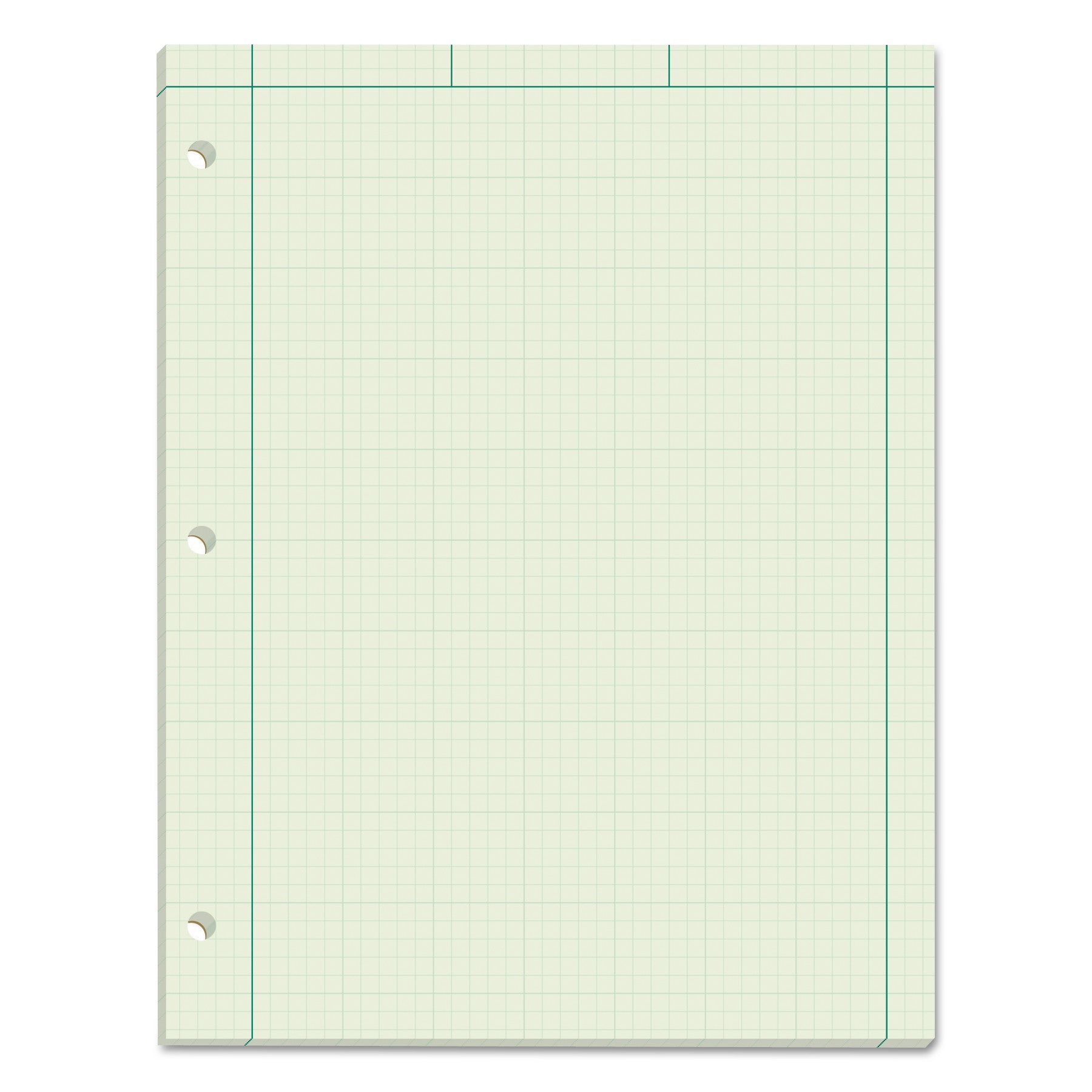 Engineering Computation Pads, Cross-Section Quad Rule (5 sq/in, 1 sq/in), Black/Green Cover, 100 Green-Tint 8.5 x 11 Sheets - 