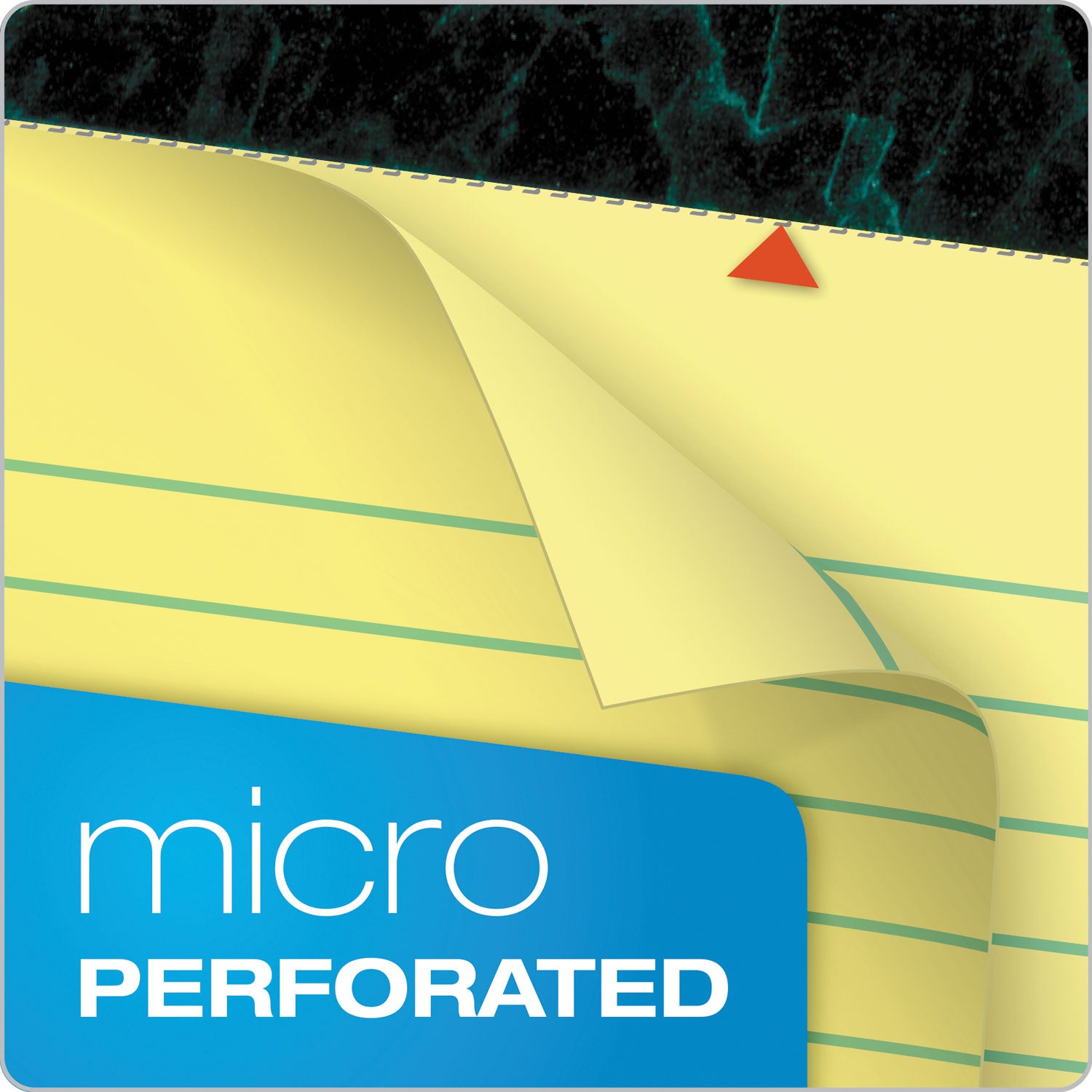 Docket Ruled Perforated Pads, Wide/Legal Rule, 50 Canary-Yellow 8.5 x 14 Sheets, 12/Pack