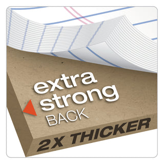 Double Sheet Pads, Wide/Legal Rule, 100 White 8.5 x 11.75 Sheets - 