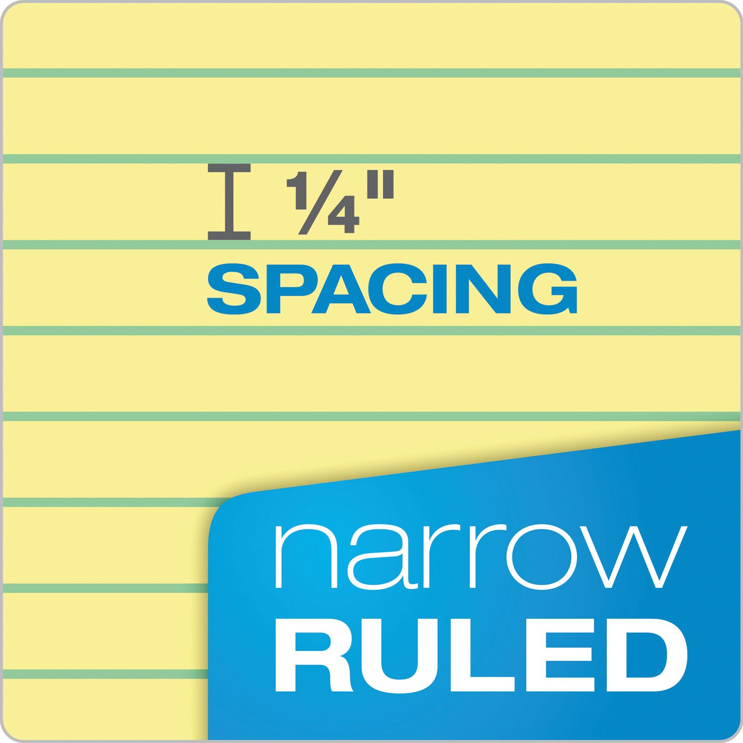 Double Docket Ruled Pads, Narrow Rule, 100 Canary-Yellow 8.5 x 11.75 Sheets, 6/Pack