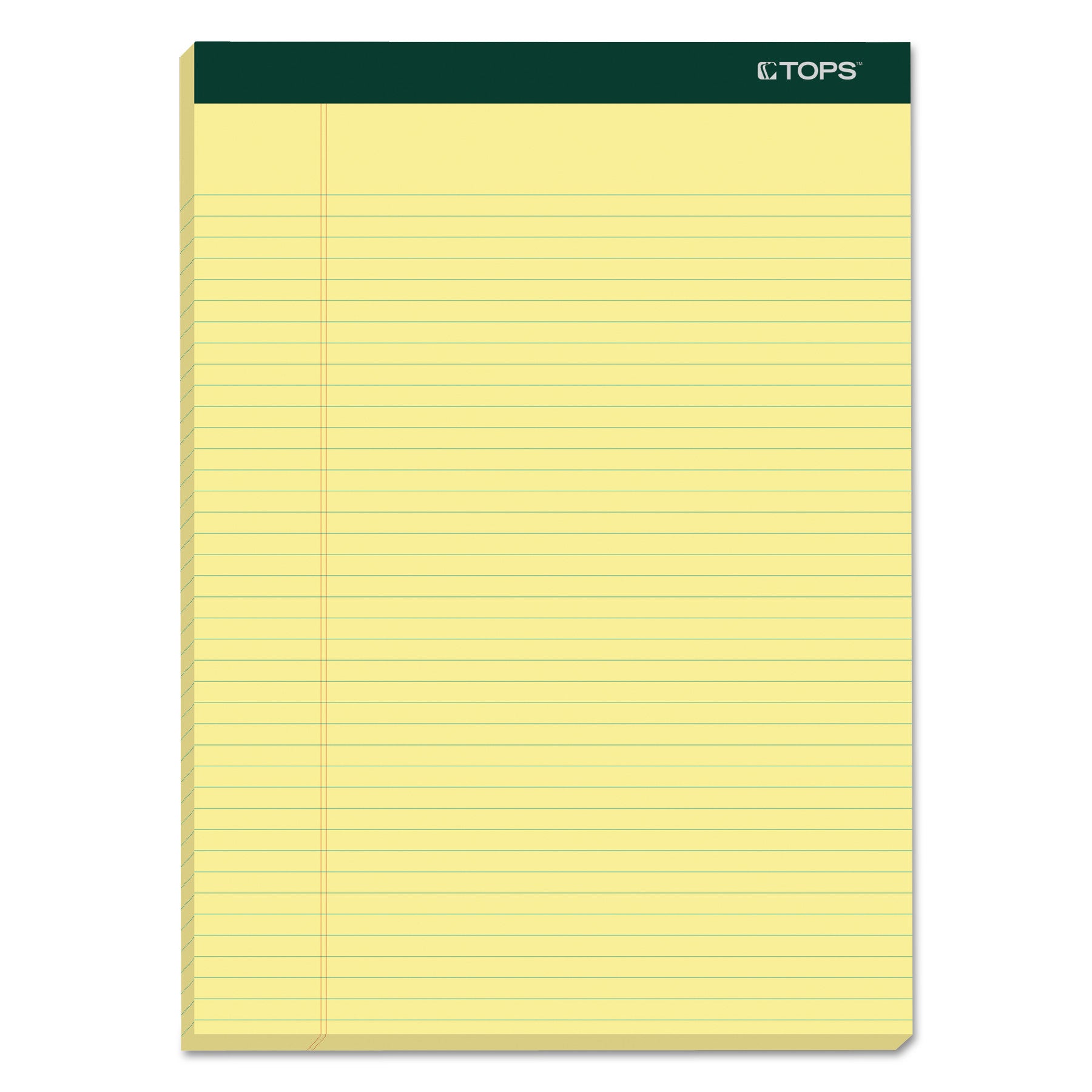 Double Docket Ruled Pads, Narrow Rule, 100 Canary-Yellow 8.5 x 11.75 Sheets, 6/Pack - 