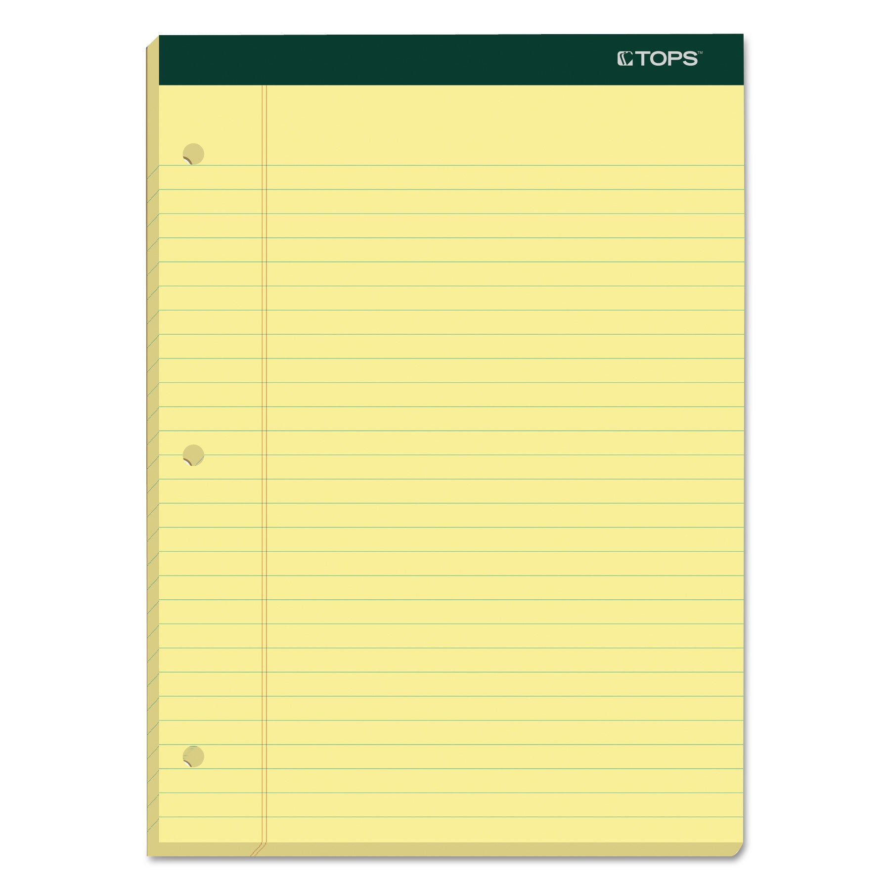 Double Docket Ruled Pads, Wide/Legal Rule, 100 Canary-Yellow 8.5 x 11.75 Sheets, 6/Pack - 