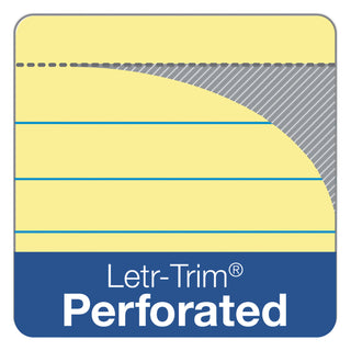 Docket Gold Ruled Perforated Pads, Narrow Rule, 50 Canary-Yellow 5 x 8 Sheets, 12/Pack