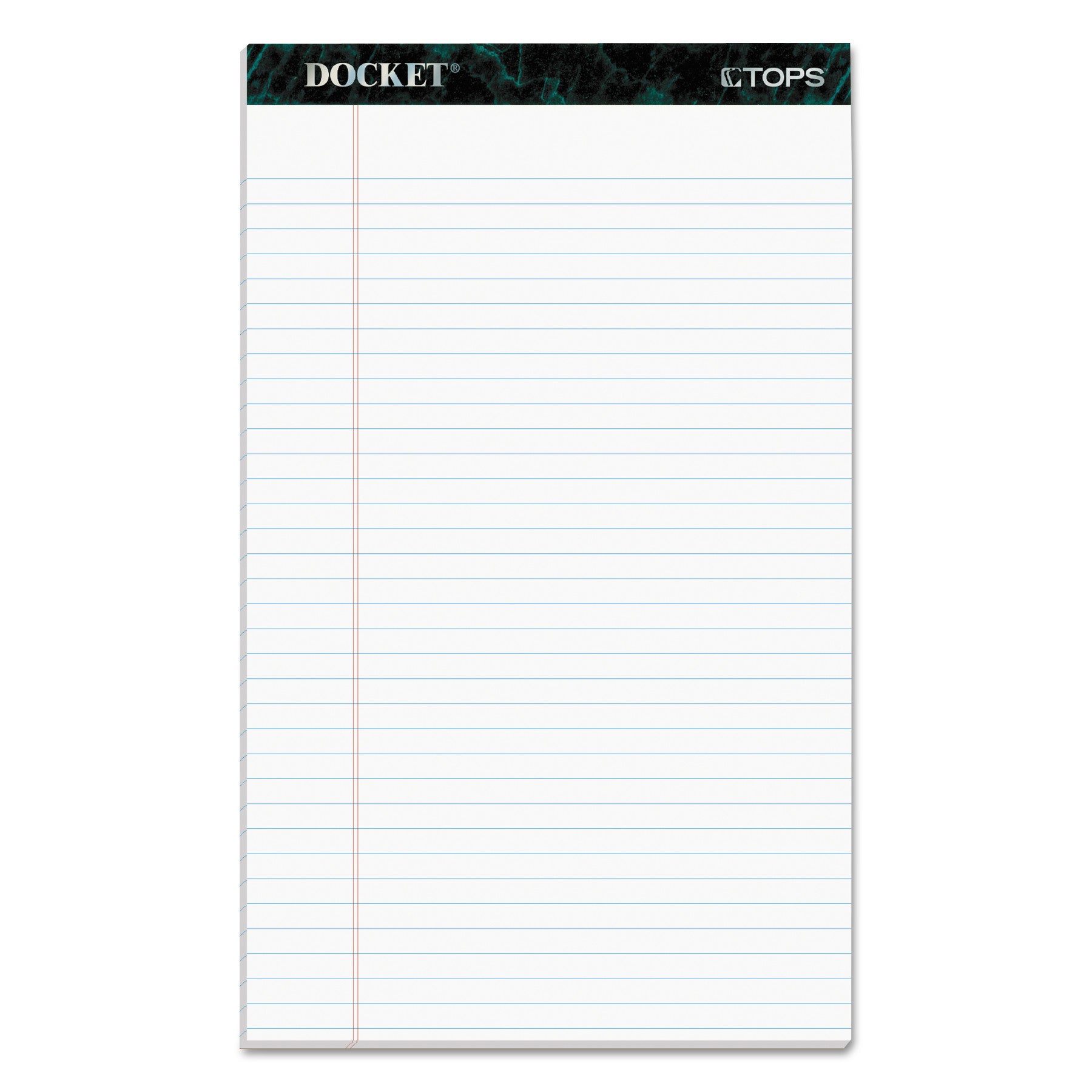 Docket Ruled Perforated Pads, Wide/Legal Rule, 50 White 8.5 x 14 Sheets, 12/Pack - 