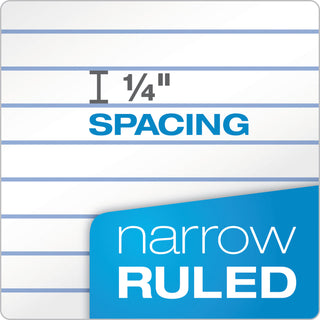 Double Sheet Pads, Narrow Rule, 100 White 8.5 x 11.75 Sheets - 