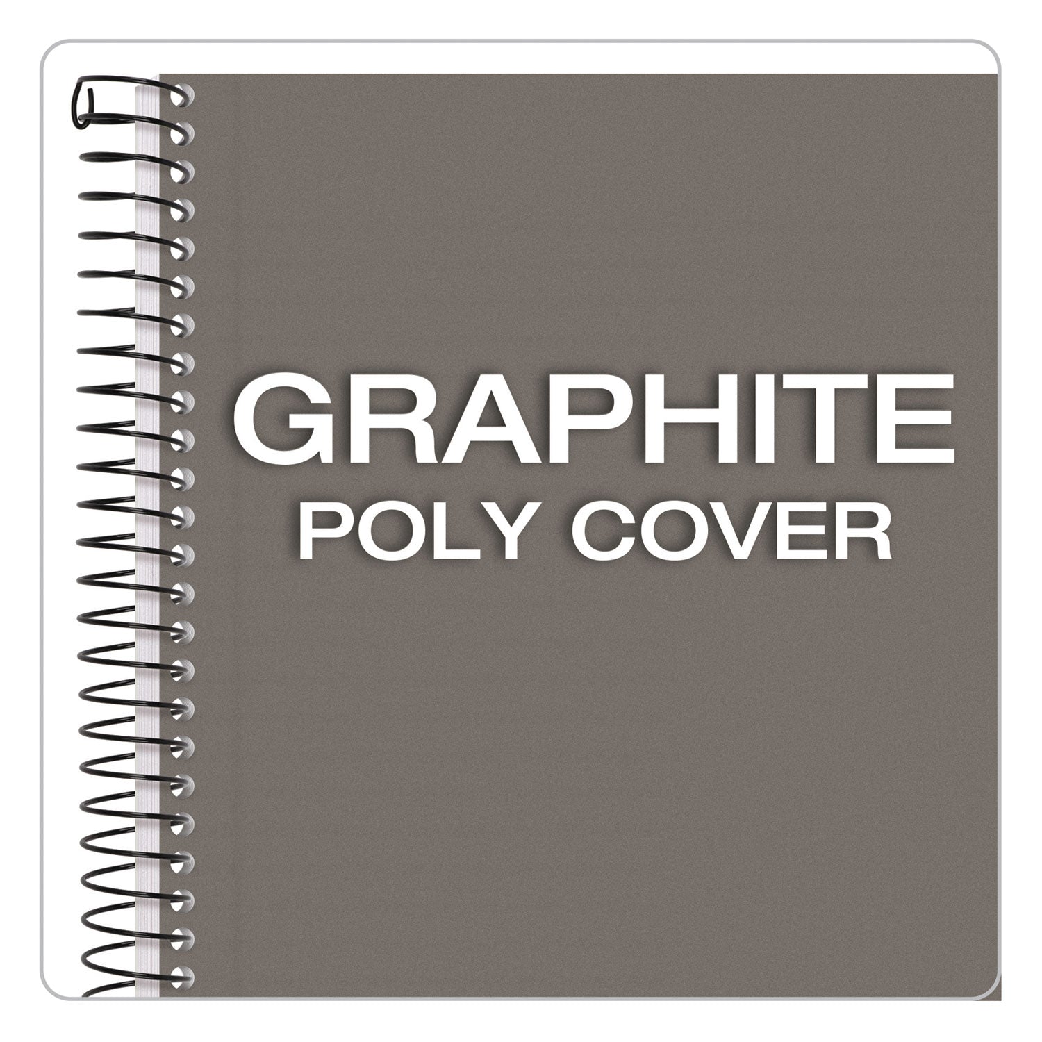 Color Notebooks, 1-Subject, Narrow Rule, Graphite Cover, (100) 8.5 x 5.5 White Sheets - 