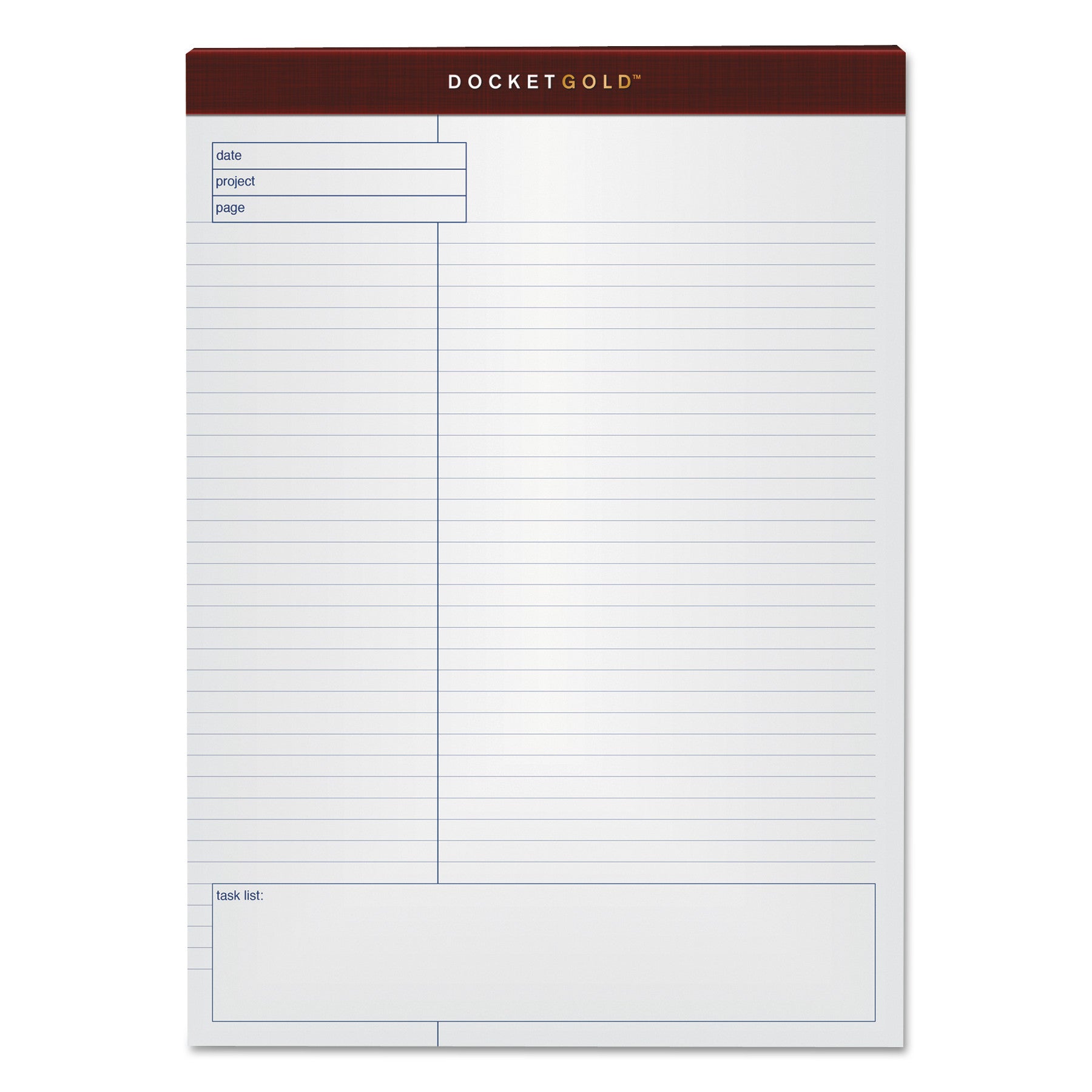 Docket Gold Planning Pads, Project-Management Format, Quadrille Rule (4 sq/in), 40 White 8.5 x 11.75 Sheets, 4/Pack - 
