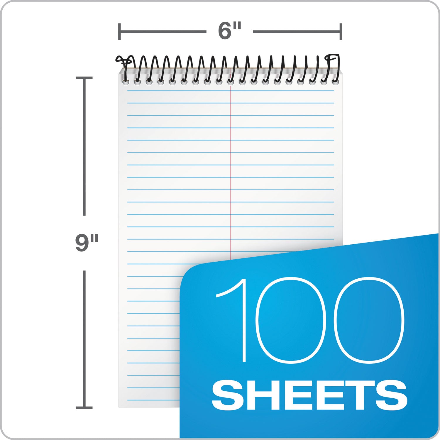 Docket Gold Steno Pads, Gregg Rule, Frosted White Cover, 100 White (Heavyweight 20 lb Bond) 6 x 9 Sheets - 