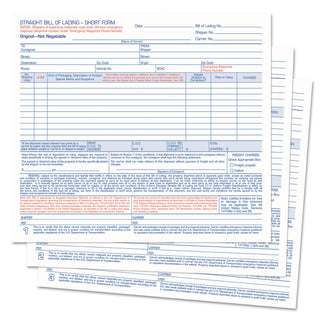 Hazardous Material Short Form, Three-Part Carbonless, 7 x 8.5, 250 Forms Total - 