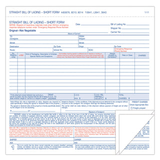 Hazardous Material Short Form, Three-Part Carbonless, 7 x 8.5, 250 Forms Total - 