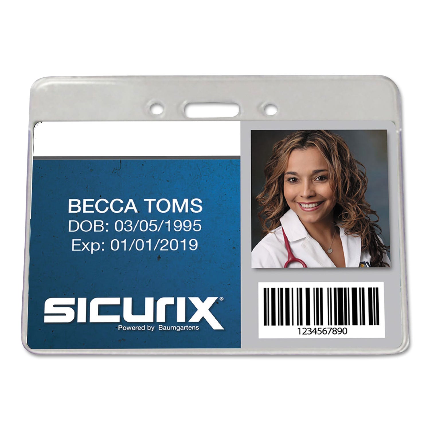 Sicurix Proximity Badge Holder, Horizontal, 4w x 3h, Clear, 50/Pack - 