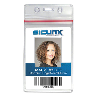 Sealable Cardholder, Vertical, 2.62 x 3.75, Clear, 50/Pack - 