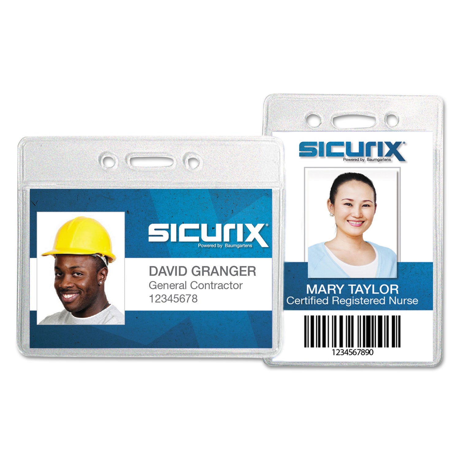 Sicurix Proximity Badge Holder, Horizontal, 4w x 3h, Clear, 50/Pack - 