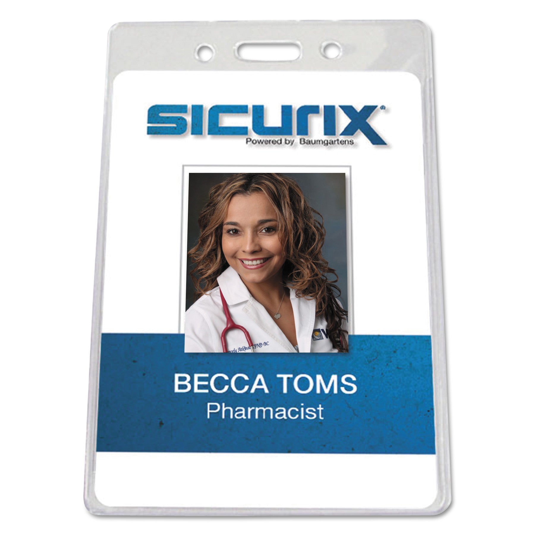 SICURIX Badge Holder, Vertical, 2.75 x 4.13, Clear, 12/Pack - 