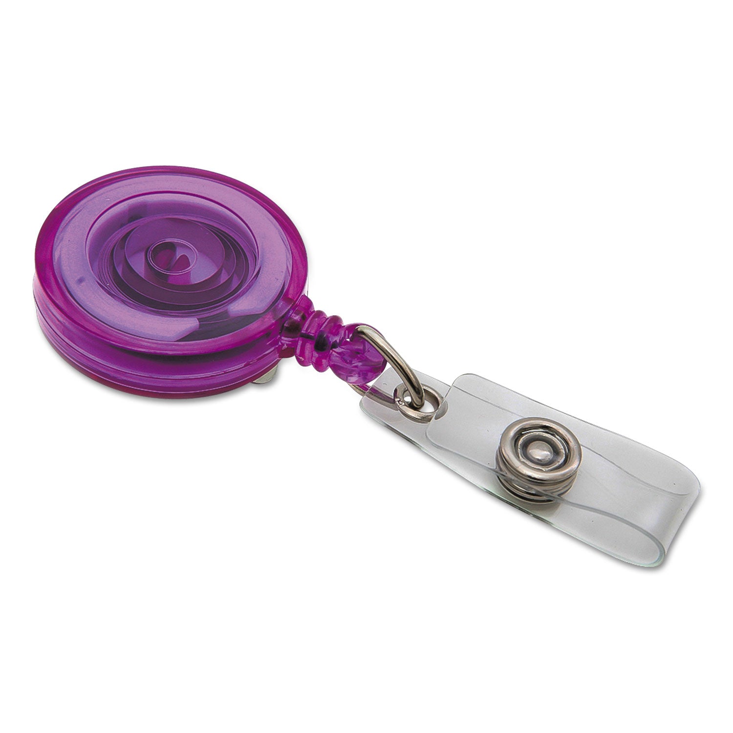 ID Slide-Style Belt Clip Card Reels, 30" Extension, Blue/Purple/Red/Translucent, 4/Pack - 