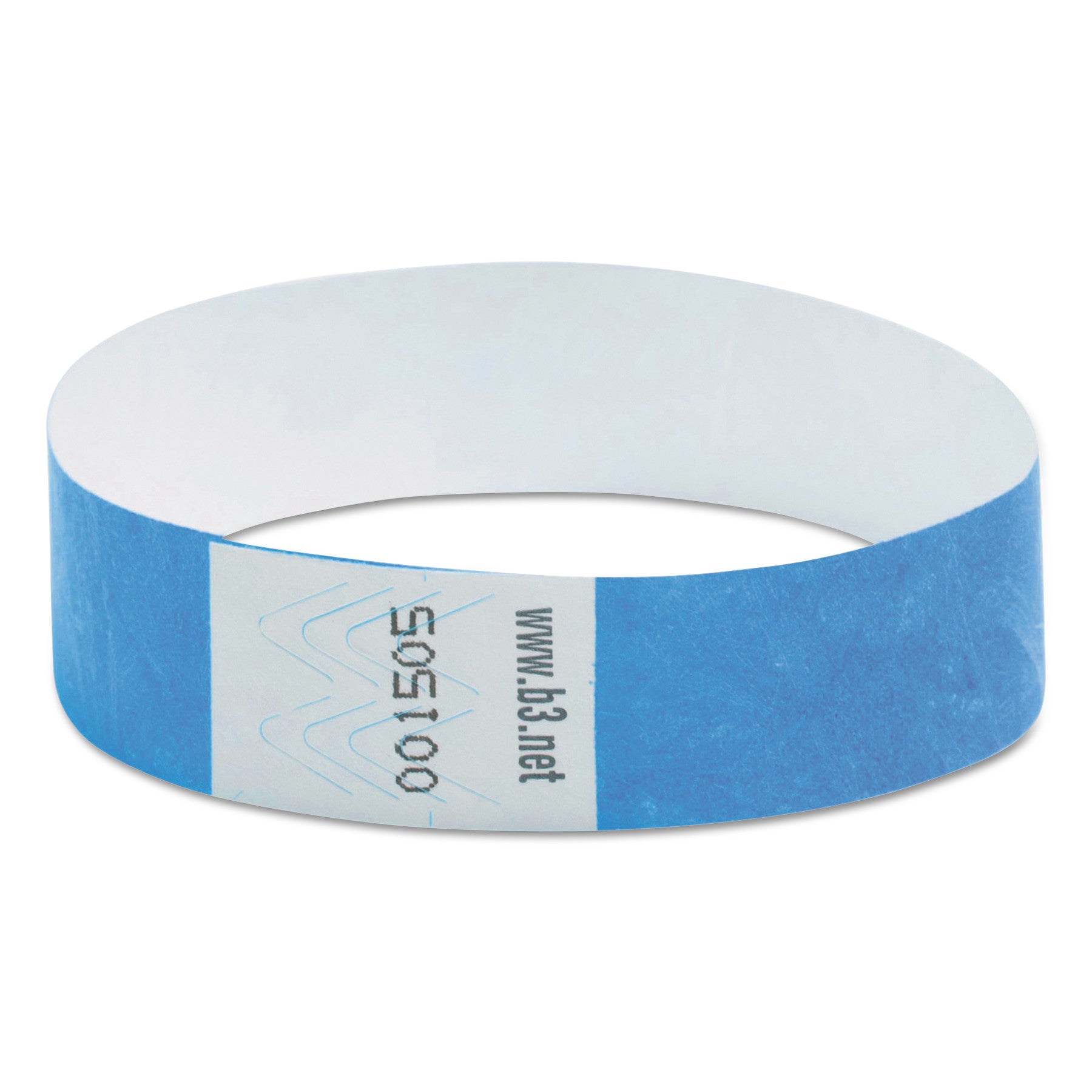 Security Wristbands, Sequentially Numbered, 10" x 0.75", Blue, 100/Pack - 