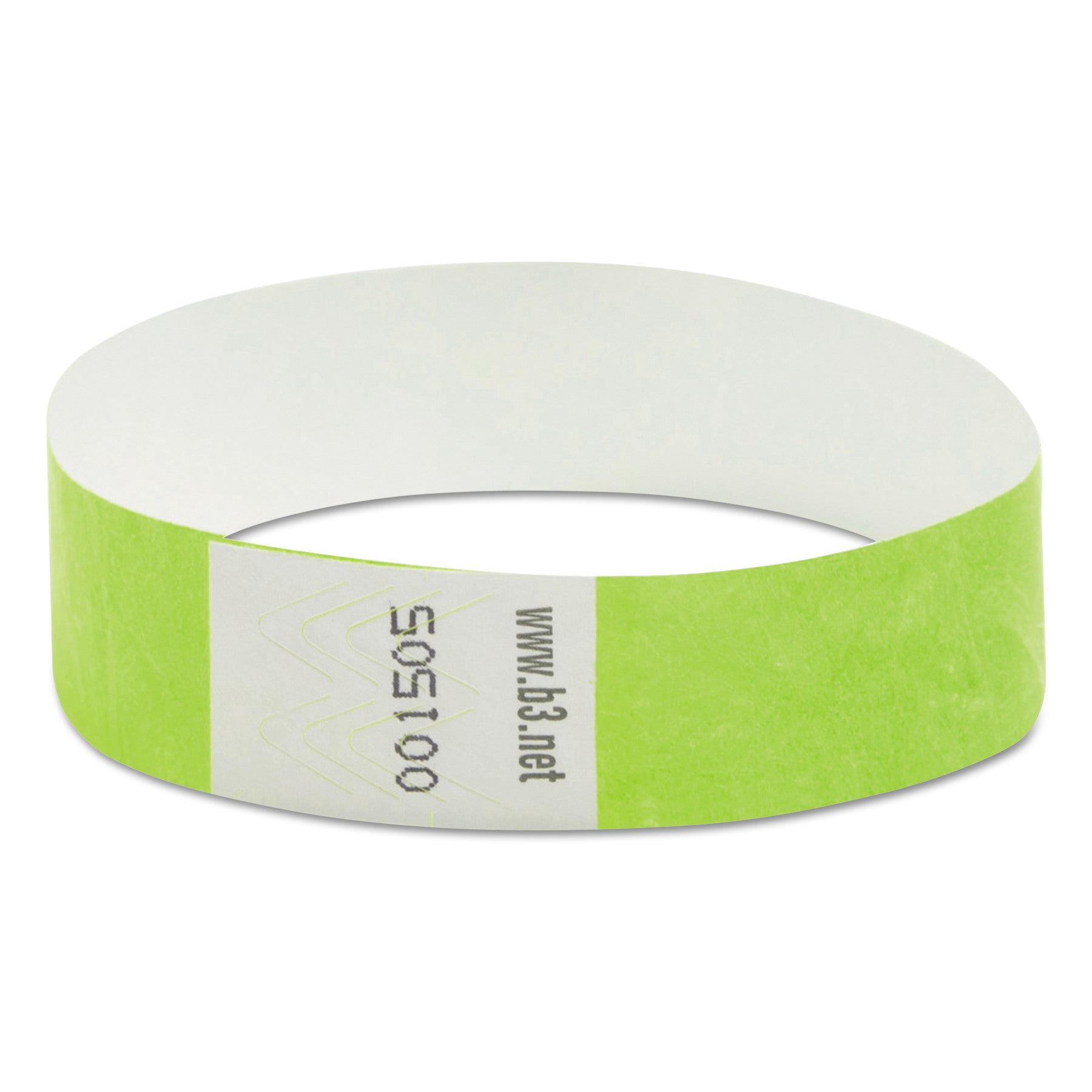 Security Wristbands, Sequentially Numbered, 10" x 0.75", Green, 100/Pack - 