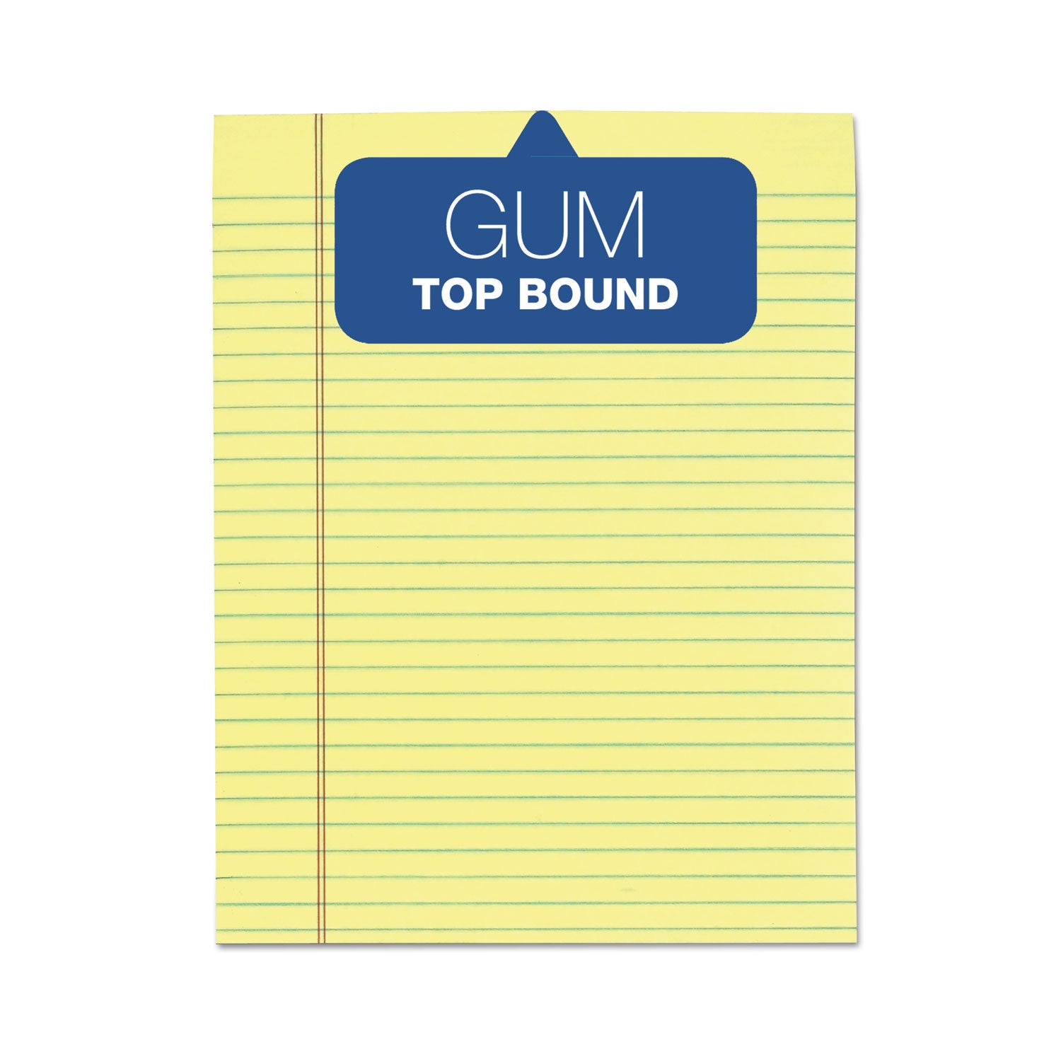 The Legal Pad" Glue Top Pads, Wide/Legal Rule, 50 Canary-Yellow 8.5 x 11 Sheets, 12/Pack - 