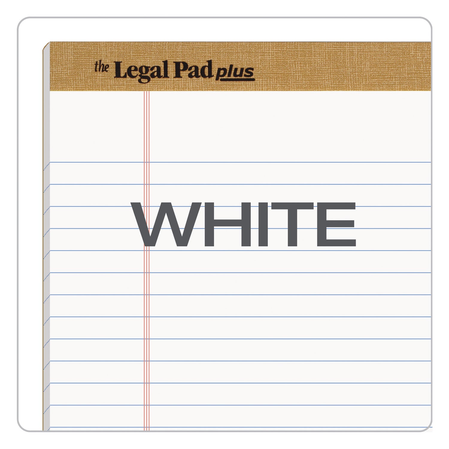 The Legal Pad" Plus Ruled Perforated Pads with 40 pt. Back, Wide/Legal Rule, 50 White 8.5 x 11.75 Sheets, Dozen - 