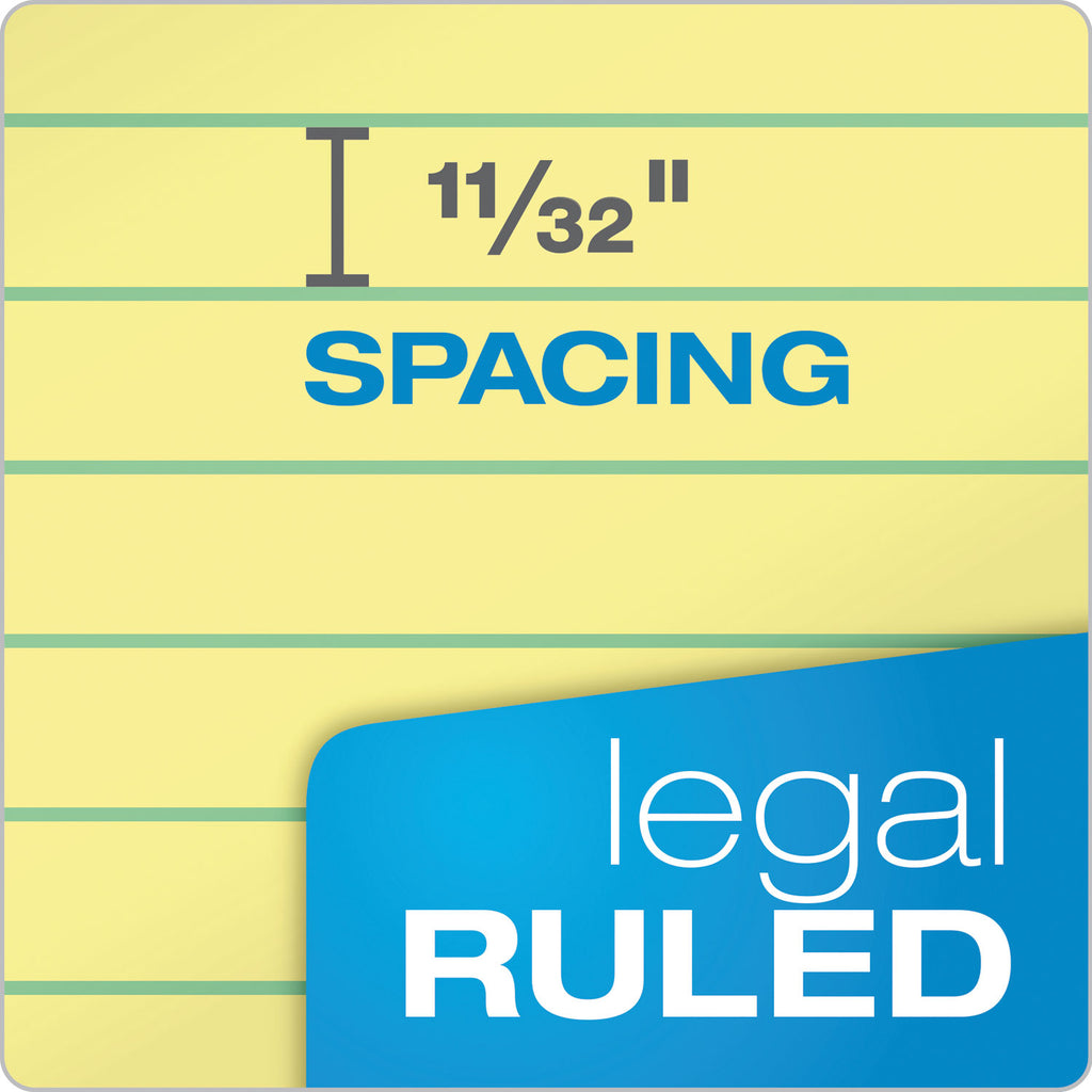 The Legal Pad" Ruled Perforated Pads, Wide/Legal Rule, 50 Canary-Yellow 8.5 x 11.75 Sheets, Dozen
