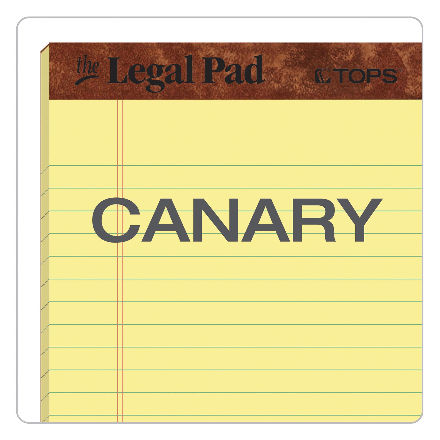 The Legal Pad" Ruled Perforated Pads, Narrow Rule, 50 Canary-Yellow 5 x 8 Sheets, Dozen - 