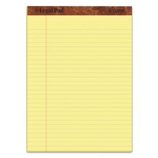 The Legal Pad" Ruled Perforated Pads, Wide/Legal Rule, 50 Canary-Yellow 8.5 x 11.75 Sheets, Dozen