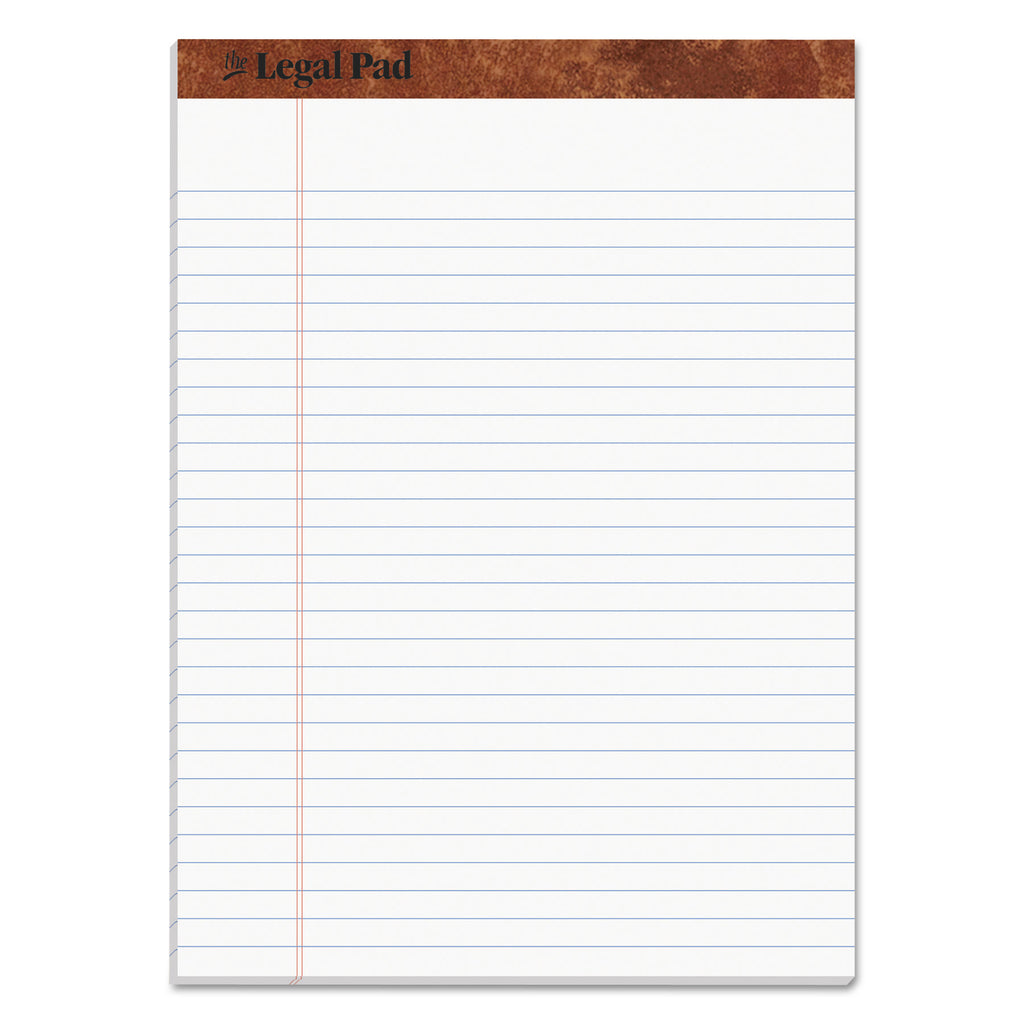 The Legal Pad" Ruled Perforated Pads, Wide/Legal Rule, 50 White 8.5 x 11.75 Sheets