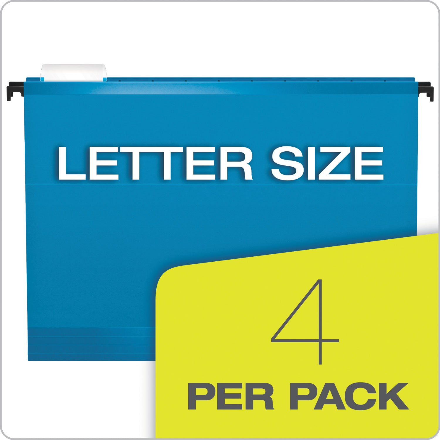 SureHook Hanging Pocket File, Letter Size, 1/5-Cut Tabs, Assorted Colors, 4/Pack - 