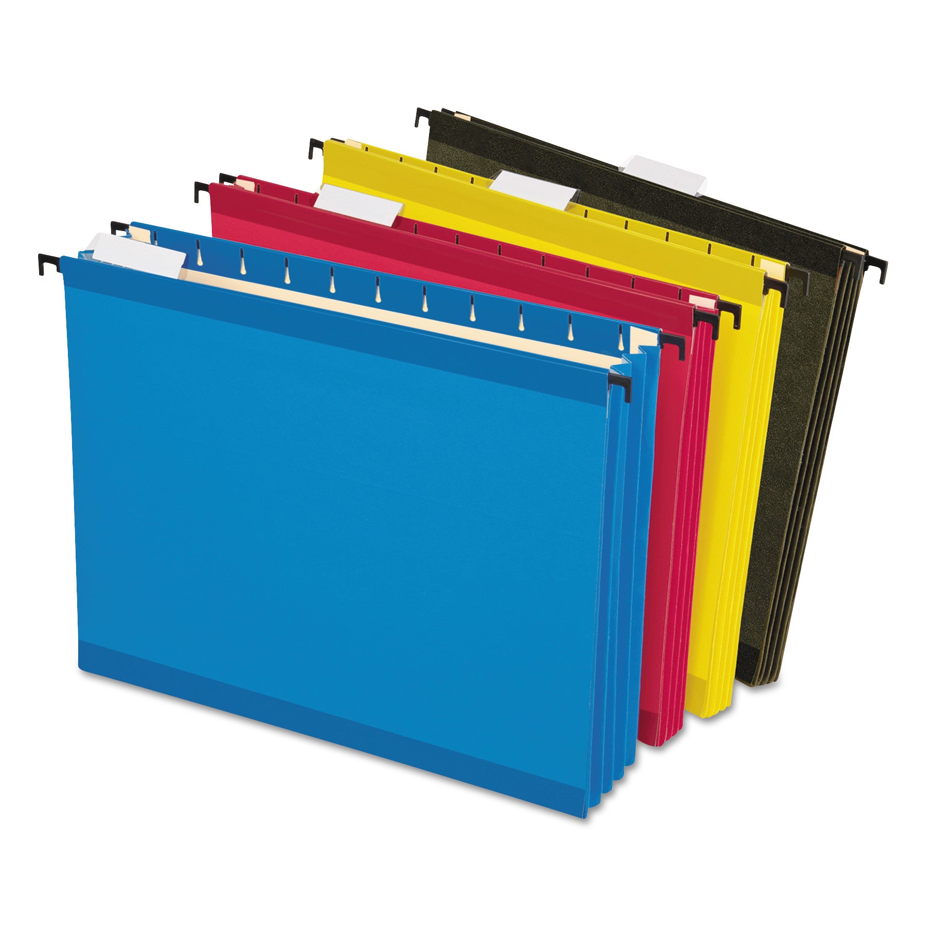 SureHook Hanging Pocket File, Letter Size, 1/5-Cut Tabs, Assorted Colors, 4/Pack - 