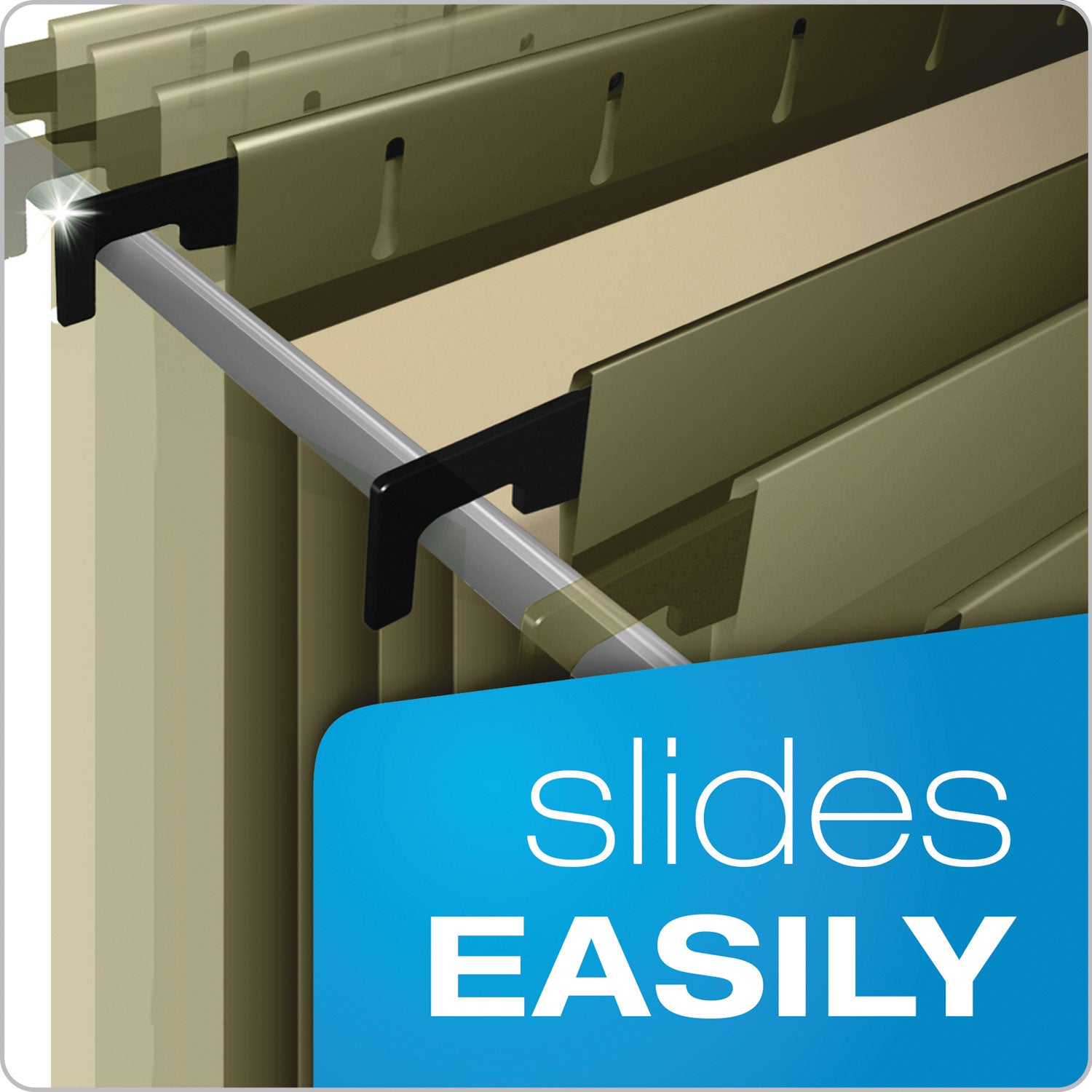 SureHook Hanging Pocket File, Letter Size, 1/5-Cut Tabs, Standard Green, 4/Pack - 
