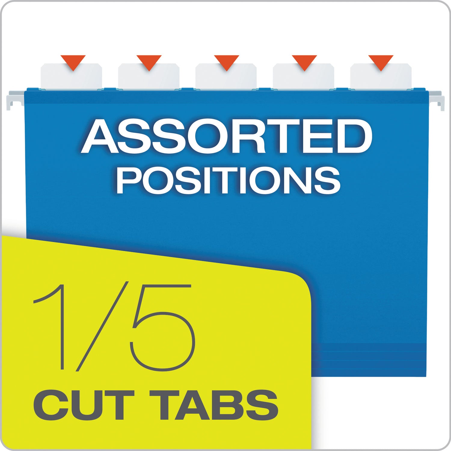 SureHook Hanging Folders, Legal Size, 1/5-Cut Tabs, Blue, 20/Box - 