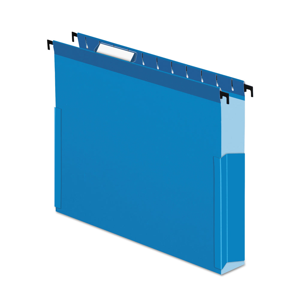 SureHook Reinforced Extra-Capacity Hanging Box File, 1 Section, 3" Capacity, Letter Size, 1/5-Cut Tabs, Blue, 25/Box