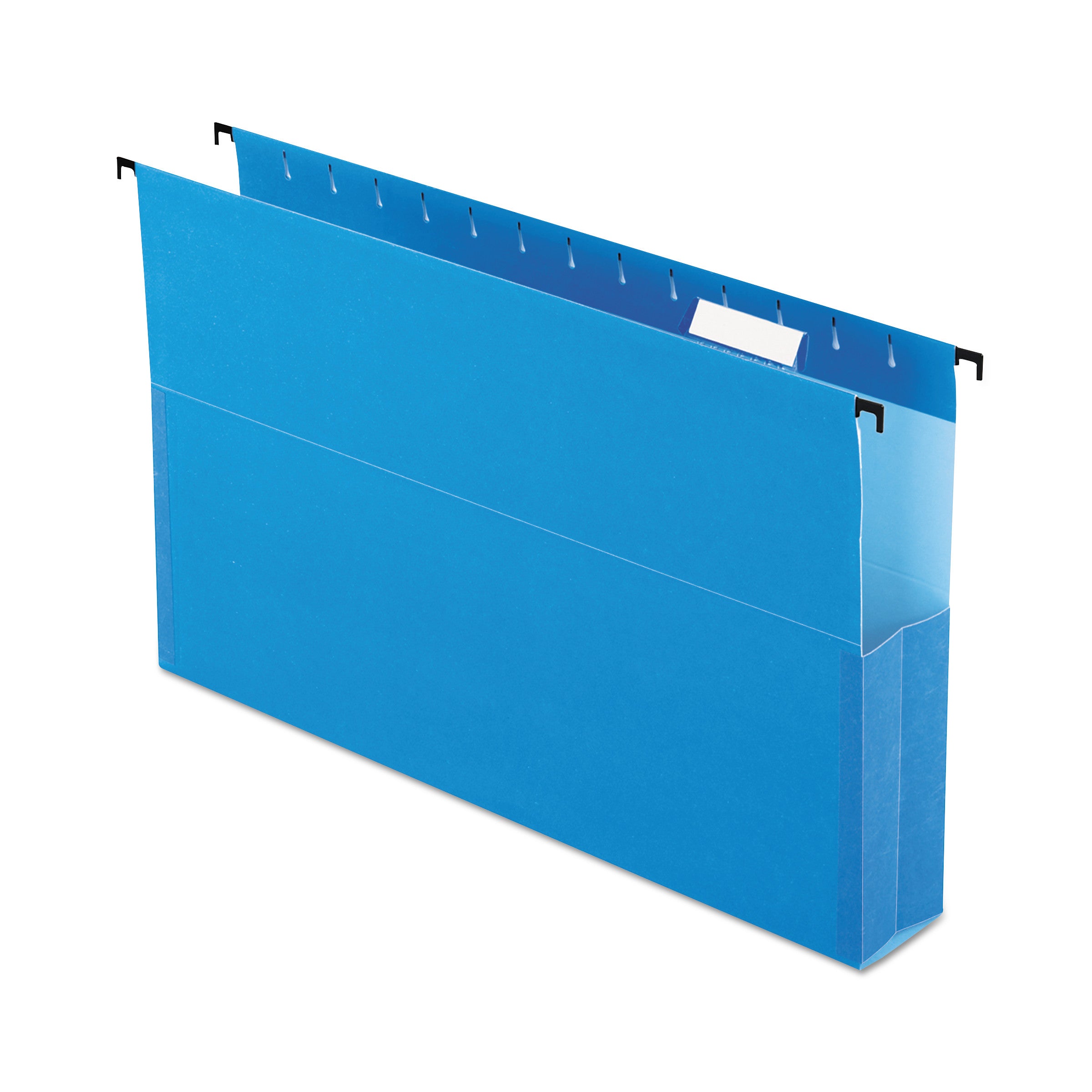 SureHook Reinforced Extra-Capacity Hanging Box File, 1 Section, 2" Capacity, Legal Size, 1/5-Cut Tabs, Blue, 25/Box - 