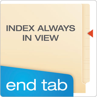 End Tab Expansion Folders, 1 Fastener, Straight Cut Tab, Letter, Manila, 50/Box, Sold as 1 Box, 50 Each per Box - 2