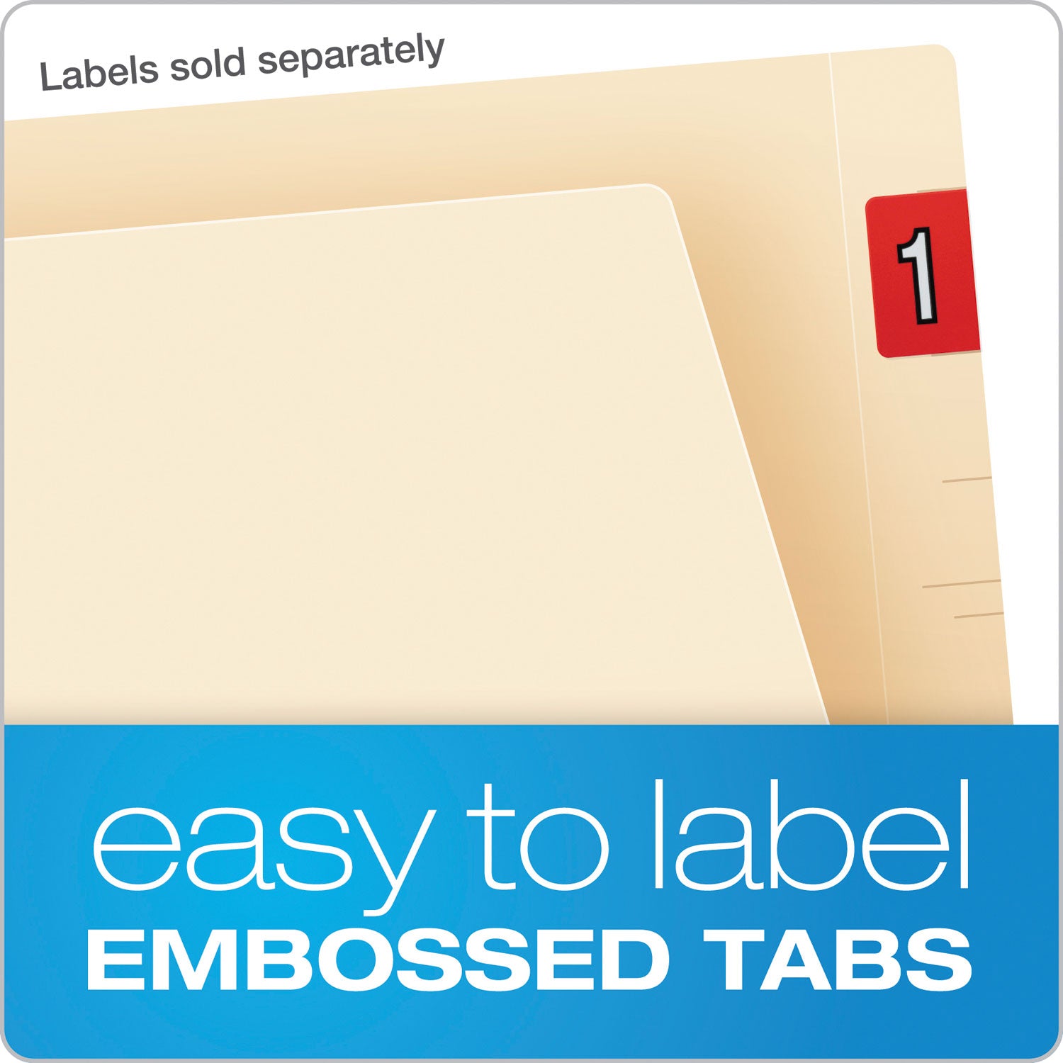 End Tab Expansion Folders, 1 Fastener, Straight Cut Tab, Letter, Manila, 50/Box, Sold as 1 Box, 50 Each per Box - 4