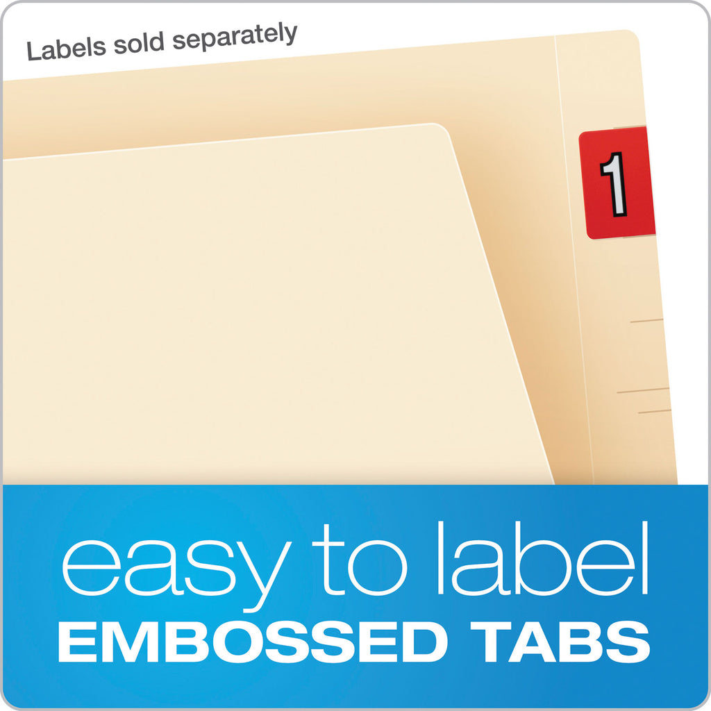 Manila End Tab Expanding Fastener Folders, 2-Ply Tabs, 0.75" Expansion, 2 Fasteners, Letter Size, Manila Exterior, 50/Box