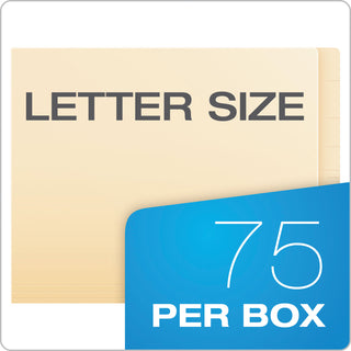 SmartShield End Tab File Folders, Straight Tabs, Letter Size, Manila, 75/Box