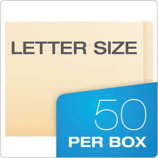 End Tab Expansion Folders, 1 Fastener, Straight Cut Tab, Letter, Manila, 50/Box, Sold as 1 Box, 50 Each per Box - 6