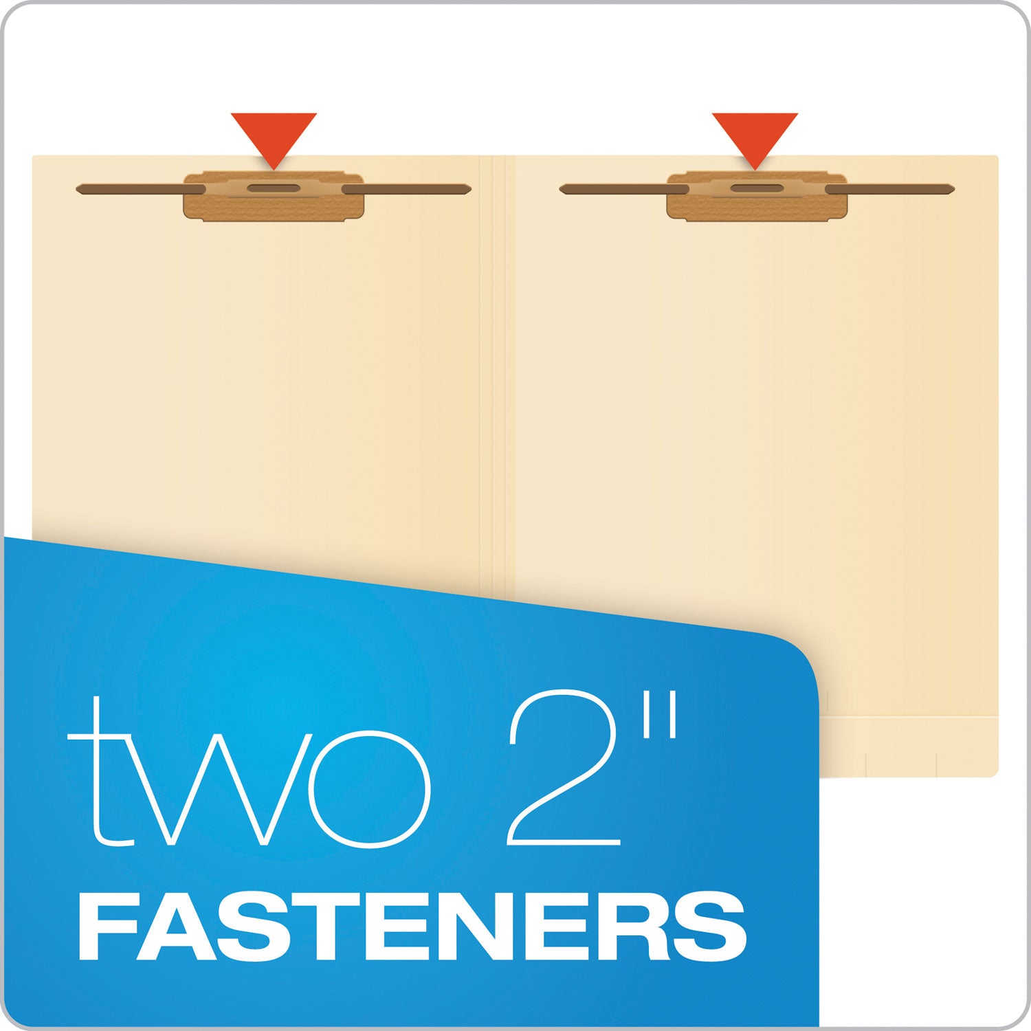 Manila End Tab Expanding Fastener Folders, 2-Ply Tabs, 0.75" Expansion, 2 Fasteners, Letter Size, Manila Exterior, 50/Box - 