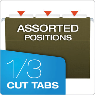 Standard Green Hanging Folders, Legal Size, 1/3-Cut Tabs, Standard Green, 25/Box - 