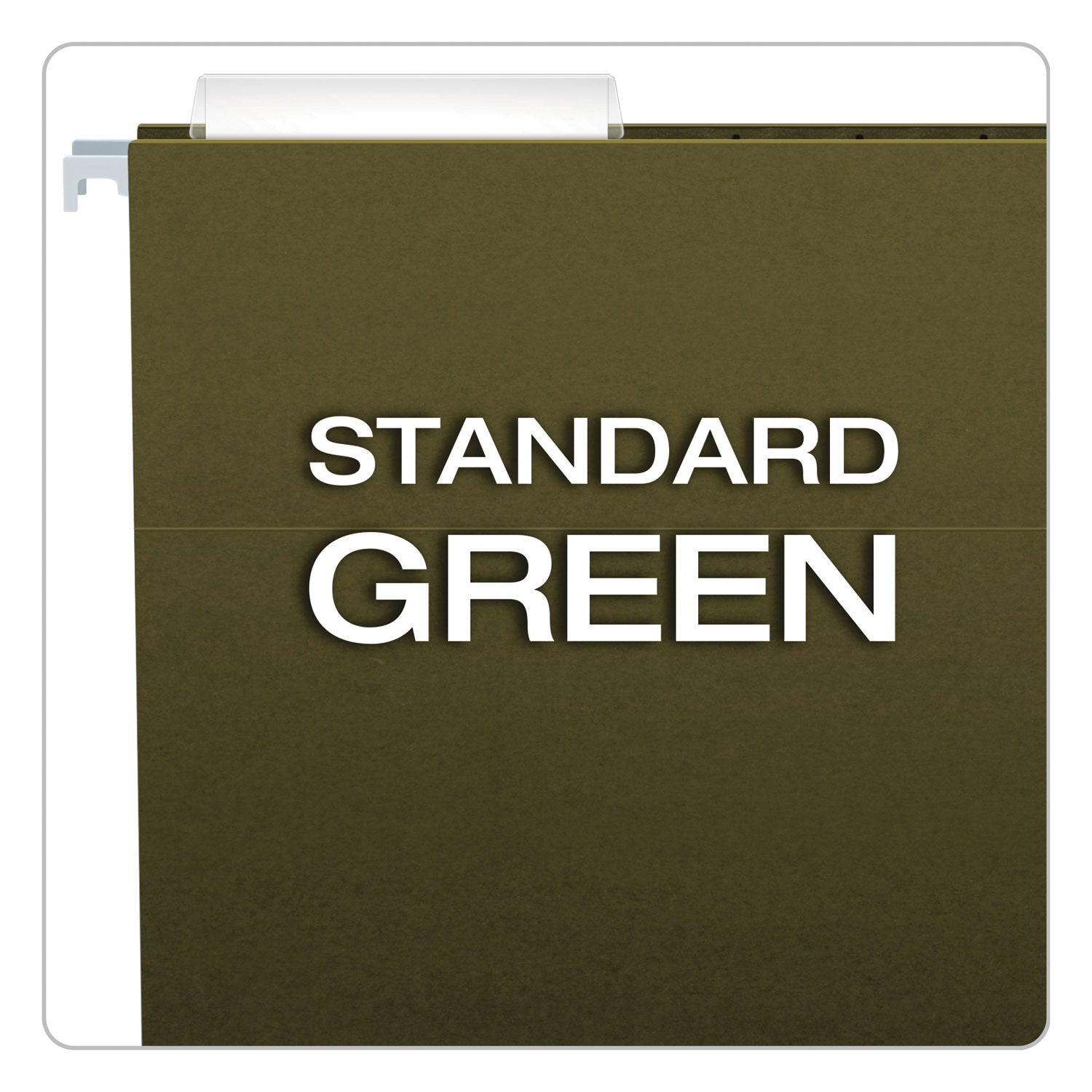 Standard Green Hanging Folders, Legal Size, 1/3-Cut Tabs, Standard Green, 25/Box - 