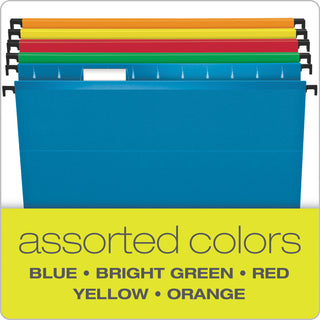 SureHook Hanging Folders, Legal Size, 1/5-Cut Tabs, Assorted Colors, 20/Box
